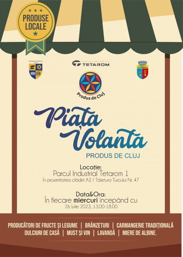 Produs de Cluj, cu o piață volantă în Parcul Tetarom 1 de pe Tăietura Turcului