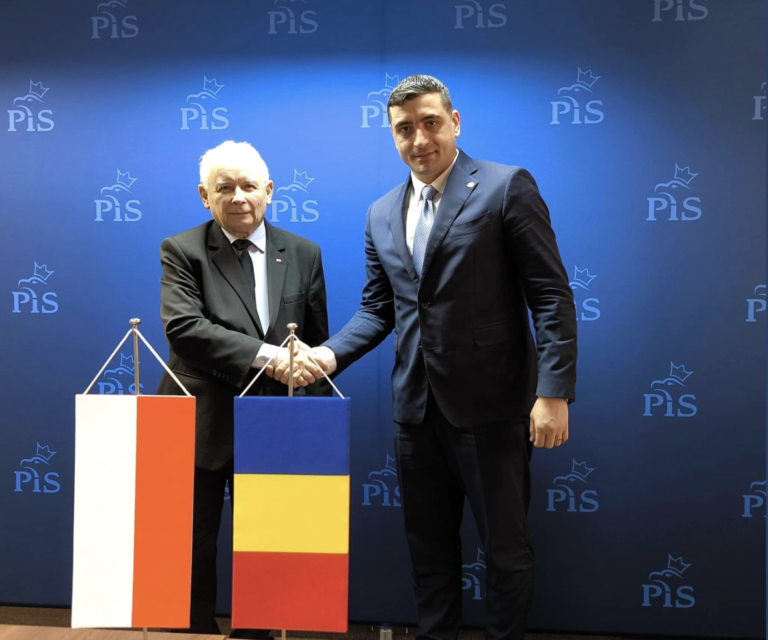 George Simion se află în Varșovia unde s-a întâlnit cu liderul partidului PiS