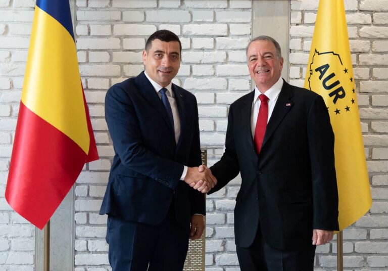George Simion (președinte AUR): „Statele Unite rămân un partener important, cel mai important partener, și vedem viitorul României și viitorul Europei în întregime numai alături de SUA”