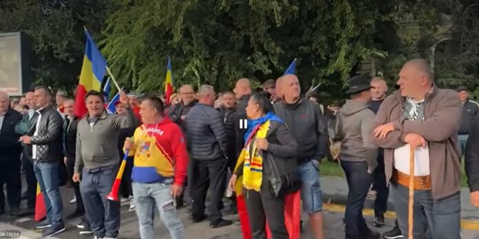 protest ciobani Piața Victoriei - Captură Realitatea.net