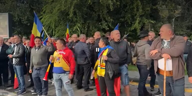 protest ciobani Piața Victoriei - Captură Realitatea.net