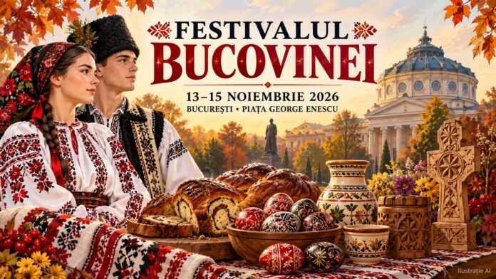 Festivalul Bucovinei, București, 13–15 noiembrie 2026. Ilustrație AI.